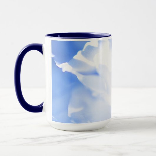 Blue Floral Print Coffee Tasse (Links)
