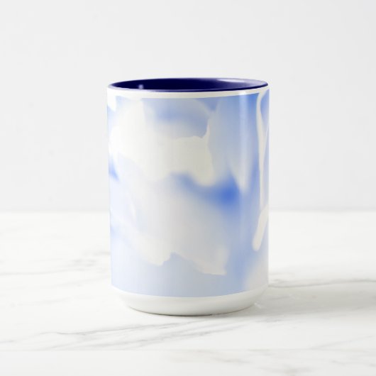 Blue Floral Print Coffee Tasse (Zentrum)