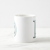 Blue Floral Print D Monogramm Initialen Coffee Tas Kaffeetasse (Mittel)