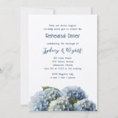 Blue Floral Probe Dinner Einladung (Vorderseite)