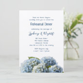 Blue Floral Probe Dinner Einladung (Stehend Vorderseite)