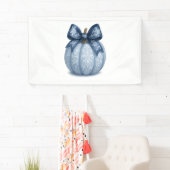 Blue Floral Pumpkin Banner (Insitu)