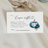 Blue Floral Pumpkin Diaper Raffle Ticket Begleitkarte