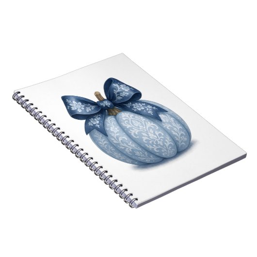 Blue Floral Pumpkin Notizblock (Rechte Seite)