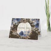 Blue Floral Pumpkin Twinkle Lichter Vielen Dank Karte (Vorderseite)