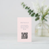 Blue Floral QR Code Wedding Enclosure Card Begleitkarte (Stehend Vorderseite)