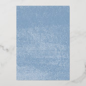 Blue Floral Quinceanera Folieneinladung (Rückseite)