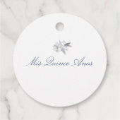 Blue Floral Quinceanera Geschenkanhänger (Rückseite)