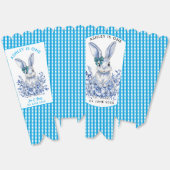Blue Floral Rabbit 1. Geburtstag für Kinder Geschenkschachtel (Ungeklappt)