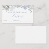 Blue Floral rät wie viele Kisses Game Card Begleitkarte (Vorne/Hinten)