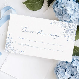 Blue Floral rät wie viele Spiele Begleitkarte