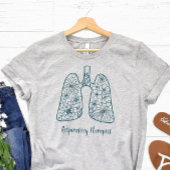 Blue Floral Respiratory Therapeutic T-Shirt
