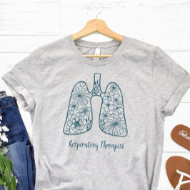 Blue Floral Respiratory Therapeutic T-Shirt