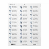 Blue Floral Return Address Label (Vorne)