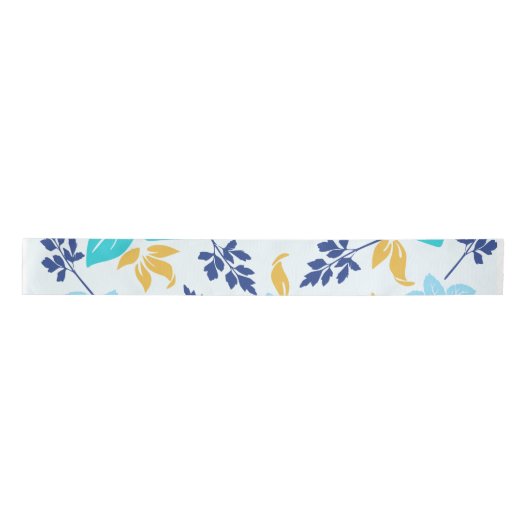 Blue Floral Ribbon Satinband (Vorderseite)