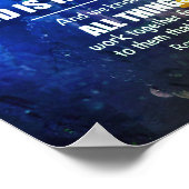 Blue Floral ROMANS 8:28 Christlich Poster (Ecke)