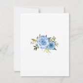 Blue Floral Romantic Boho Chic Details Beilage Kar Einladung (Rückseite)