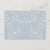 Blue Floral Romantic Calligraphy Garden Wedding RSVP Karte (Rückseite)