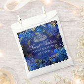 Blue Floral Rose 16 . Geburtstag Party Geschenktütchen (Ausgeschnitten)