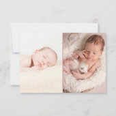 Blue Floral Rose Gold Boy Foto Geburtsankündigung Ankündigung (Rückseite)