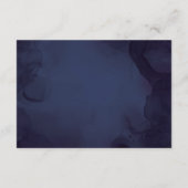 Blue Floral Rose Gothic Wedding Details Begleitkarte (Rückseite)