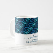 Blue Floral Rose HERZLICH WILLKOMMEN BEI UNSEREM Z Kaffeetasse (Vorderseite Links)