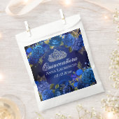 Blue Floral Rose Quinceanera Party Geschenktütchen (Ausgeschnitten)