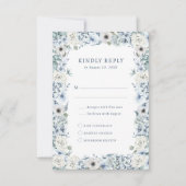 Blue Floral RSVP Card (Vorderseite)