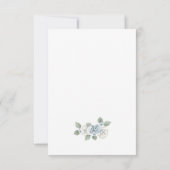 Blue Floral RSVP Card (Rückseite)