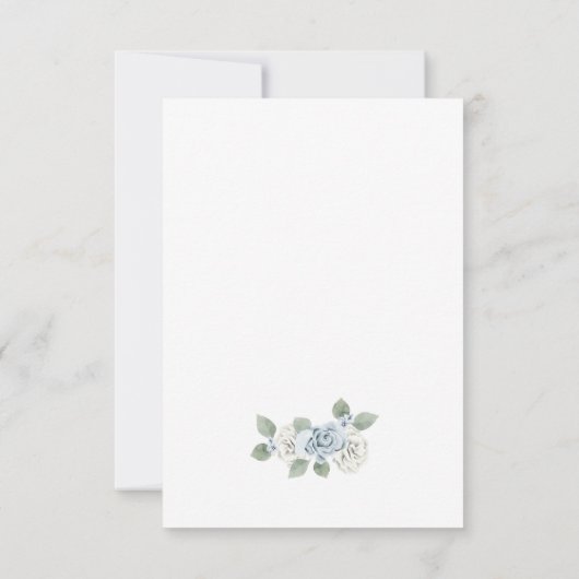 Blue Floral RSVP Card (Rückseite)