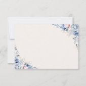 Blue Floral RSVP Card Karte (Rückseite)