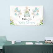 Blue Floral Safari Animals Drive by Baby Dusche Banner (Messeveranstaltung)