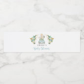 Blue Floral Safari Animals Drive by Baby Dusche Wasserflaschenetikett (Einzelnes Label)