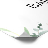 Blue Floral Safari Baby Dusche Begrüßungszeichen Poster (Ecke)