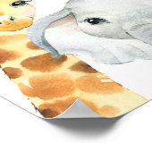 Blue Floral Safari Baby Dusche Begrüßungszeichen Poster (Ecke)