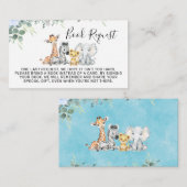 Blue Floral Safari Tiere Buchanfrage einfügen Begleitkarte (Vorne/Hinten)