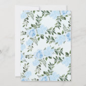 Blue Floral Safari Wild One Baby Dusche Einladung (Rückseite)