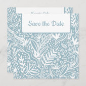 Blue Floral Save the Date (Vorne/Hinten)