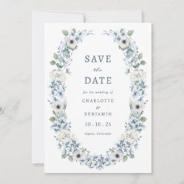 Blue Floral Save the Date