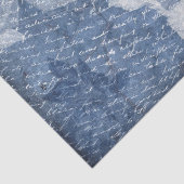 Blue Floral Script Decoupage Seidenpapier (Detail)