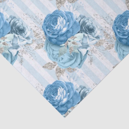 Blue Floral Series Design 11 Seidenpapier (Ausschnitt)
