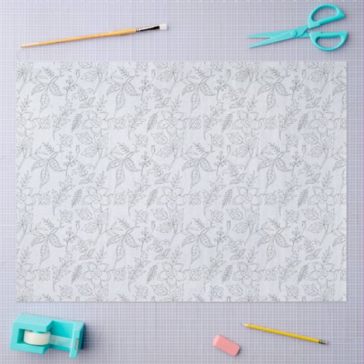 Blue Floral Series Design 12 Seidenpapier (Basteln)