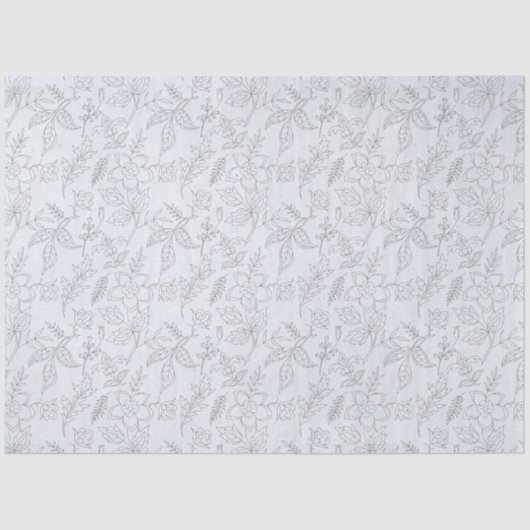 Blue Floral Series Design 12 Seidenpapier (Vorderseite)