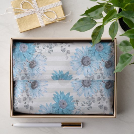 Blue Floral Series Design 6 Seidenpapier (Geschenk)