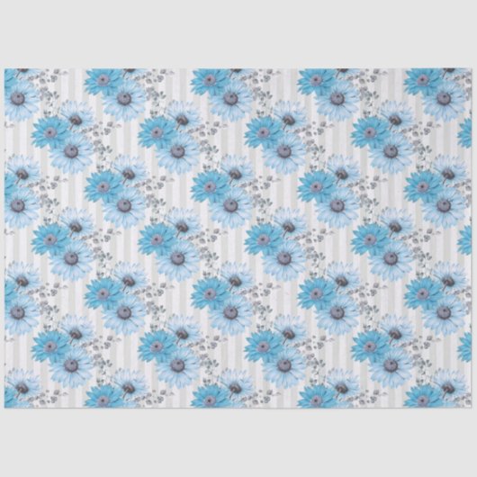 Blue Floral Series Design 6 Seidenpapier (Vorderseite)