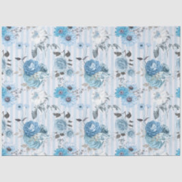 Blue Floral Series Design 9 Seidenpapier