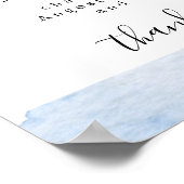 Blue Floral Signature Cocktails Hochzeitszeichen B Poster (Ecke)