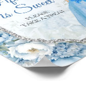 Blue Floral Silver Quinceañera Fünfzehn ist süß Poster (Ecke)