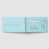 Blue Floral Sketch Foil Gästebuch (Voll)