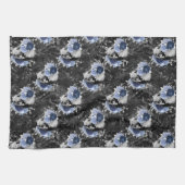 Blue Floral Skull Serie Design 1 Geschirrtuch (Horizontal)